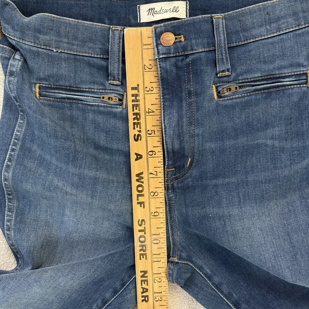 Madewell Jeans Women Sz 29 Petite Blue‎ Roadtripper Jeggings Zipper Accent Denim